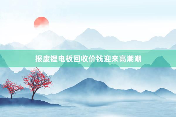 报废锂电板回收价钱迎来高潮潮