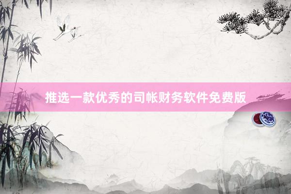 推选一款优秀的司帐财务软件免费版